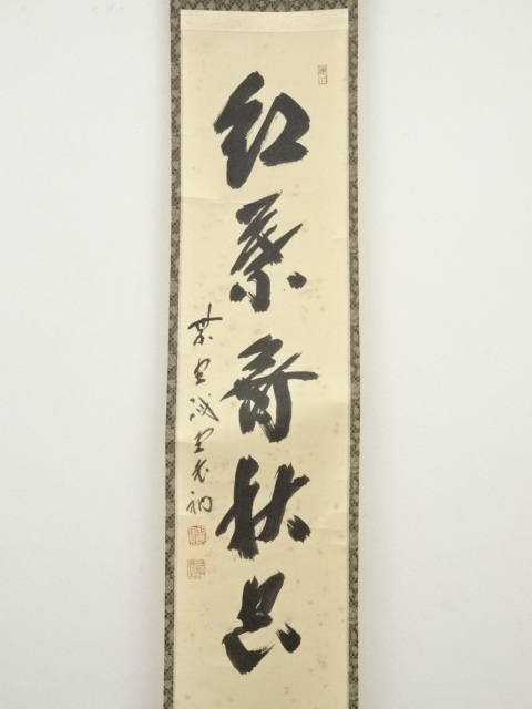 道具 ] - 道具 大徳寺藤井誡堂筆 「紅葉舞秋空」一行書 肉筆紙本掛軸